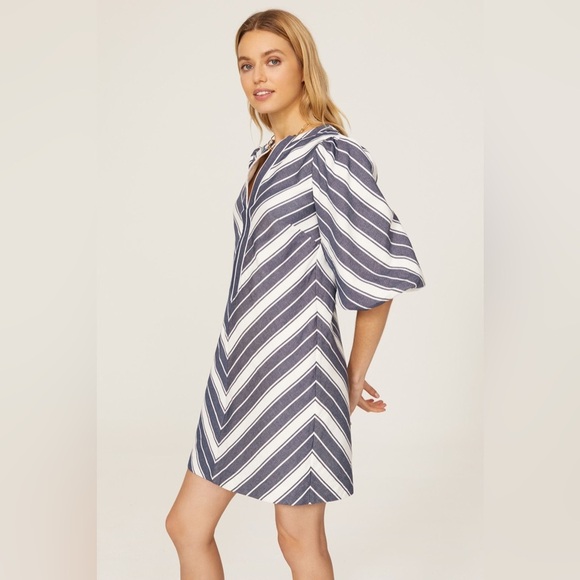 NWT $368 Kate Spade Preppy Cotton Coastal Cottage Striped Double Cloth Dress - Picture 11 of 12